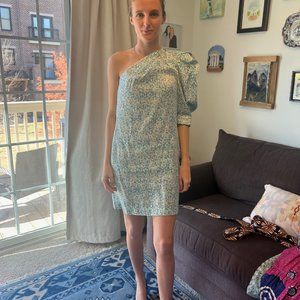 SABINA MUSAYEV Blue Floral Cocktail Dress